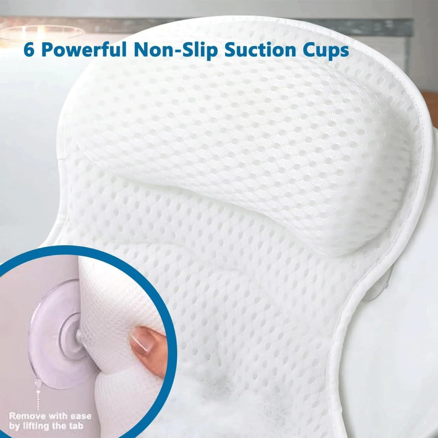 XYORA 4D Air-Mesh Bath Pillow - White, 17" - photo 3