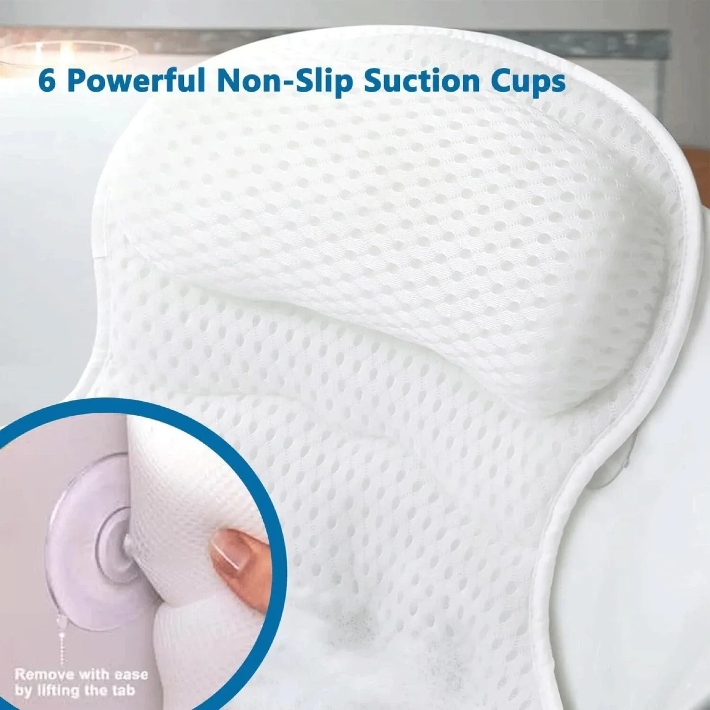 XYORA 4D Air-Mesh Bath Pillow - White, 17" image indicator(3)