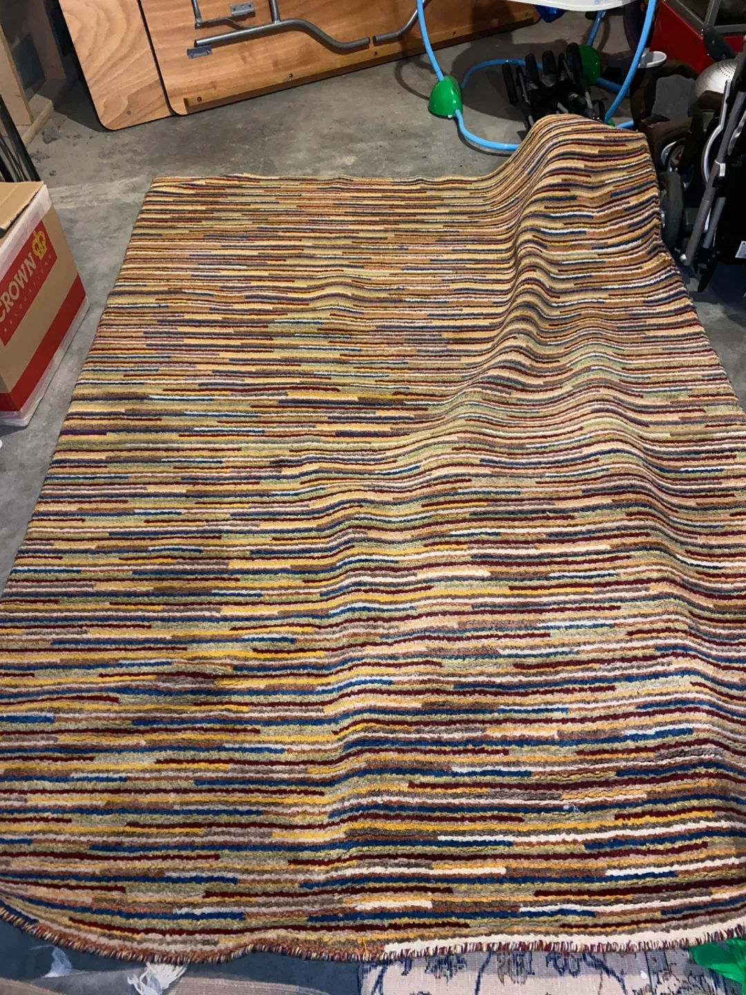 Striped wool Area Rug