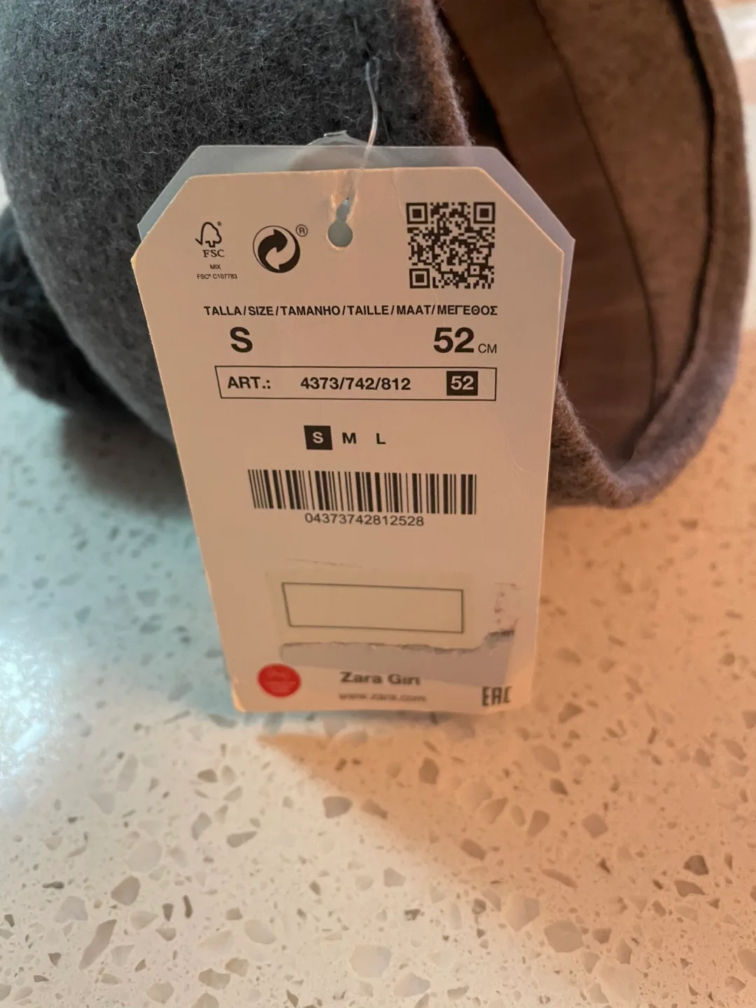 Zara Kids Grey Wool Hat - Size S (52cm) image indicator(3)