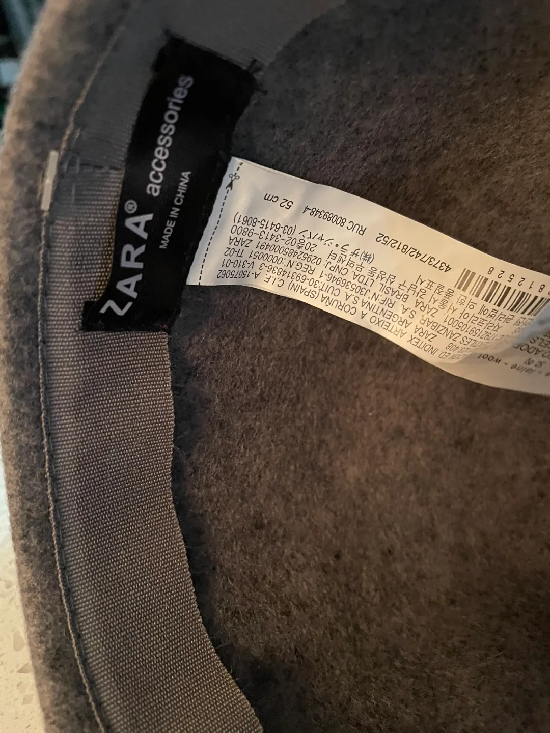 Zara Kids Grey Wool Hat - Size S (52cm) image indicator(2)