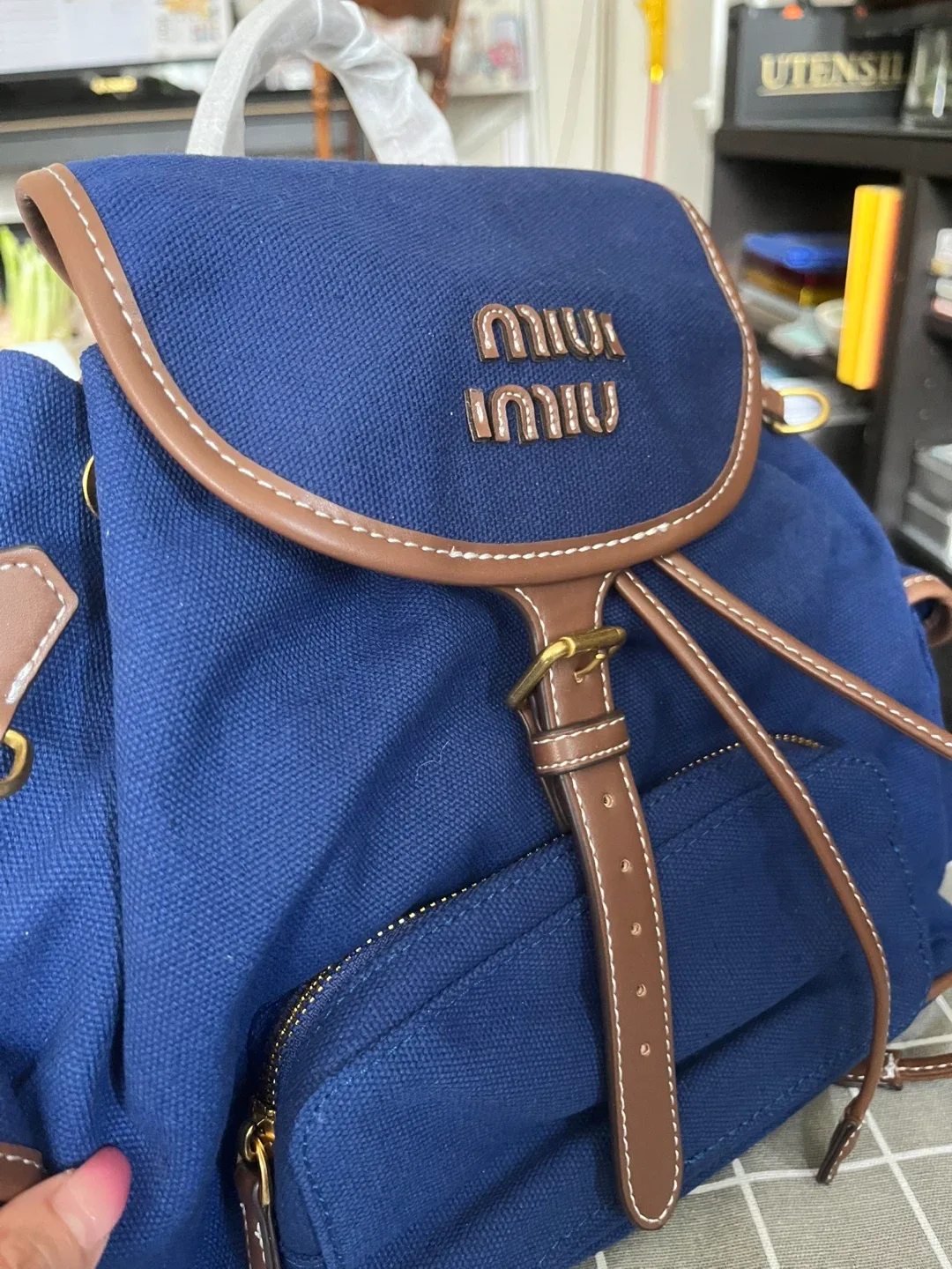 Blue Canvas Backpack