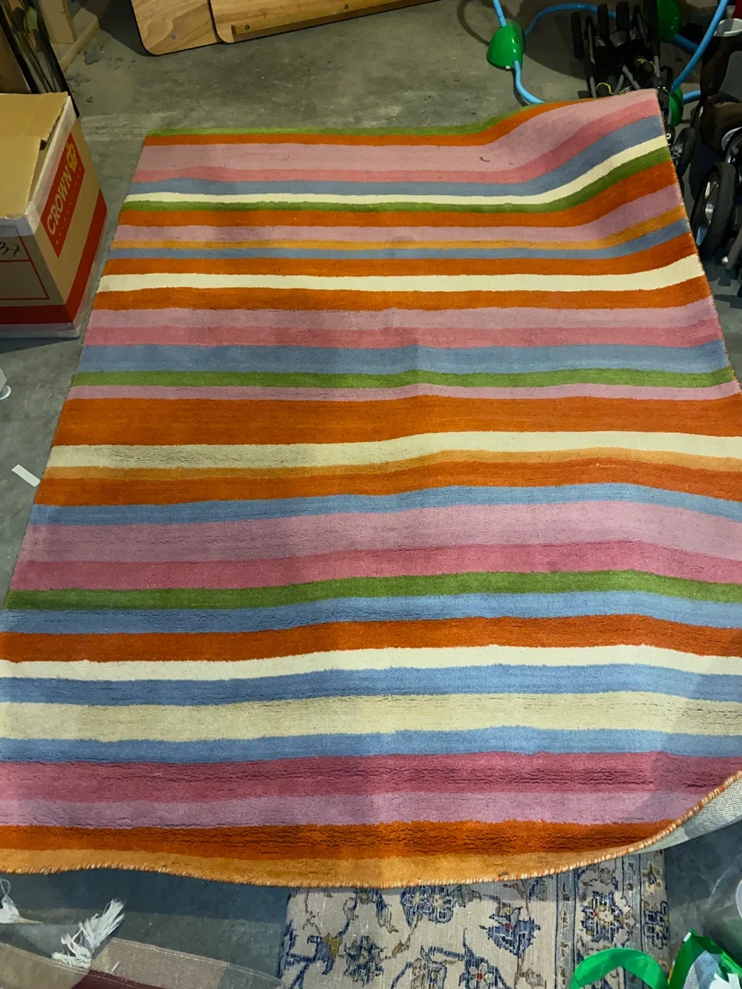 Striped Area Rug - Multi-Colour