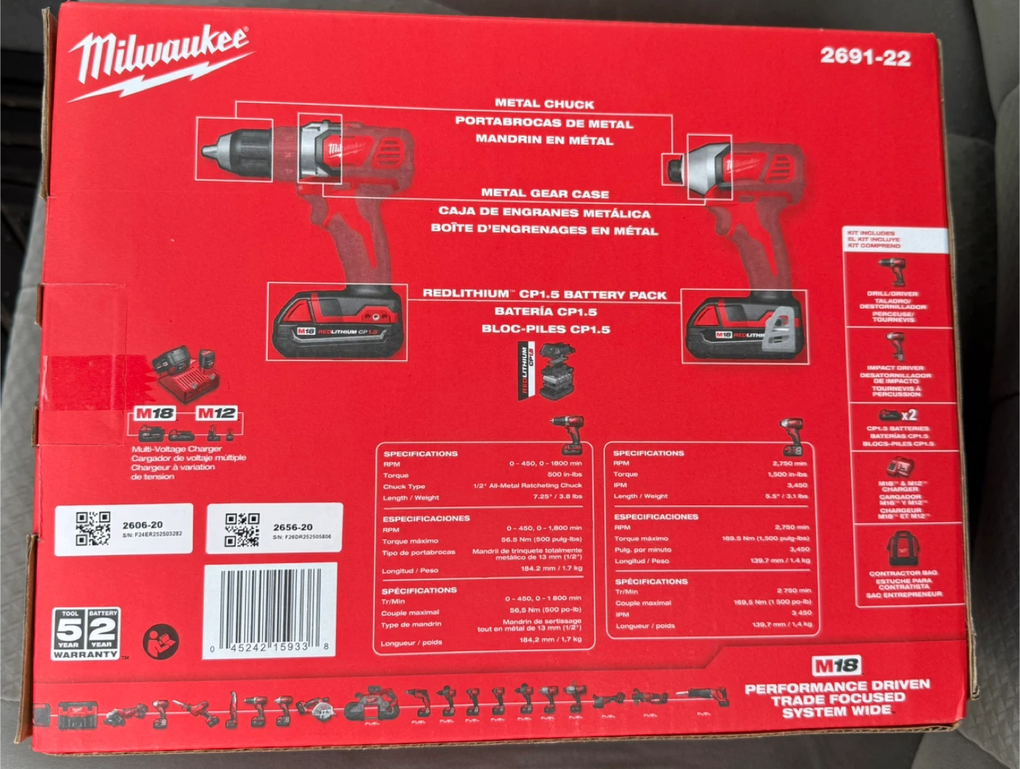 Milwaukee M18 Compact 2-Tool Combo Kit 2691-22 - photo 2