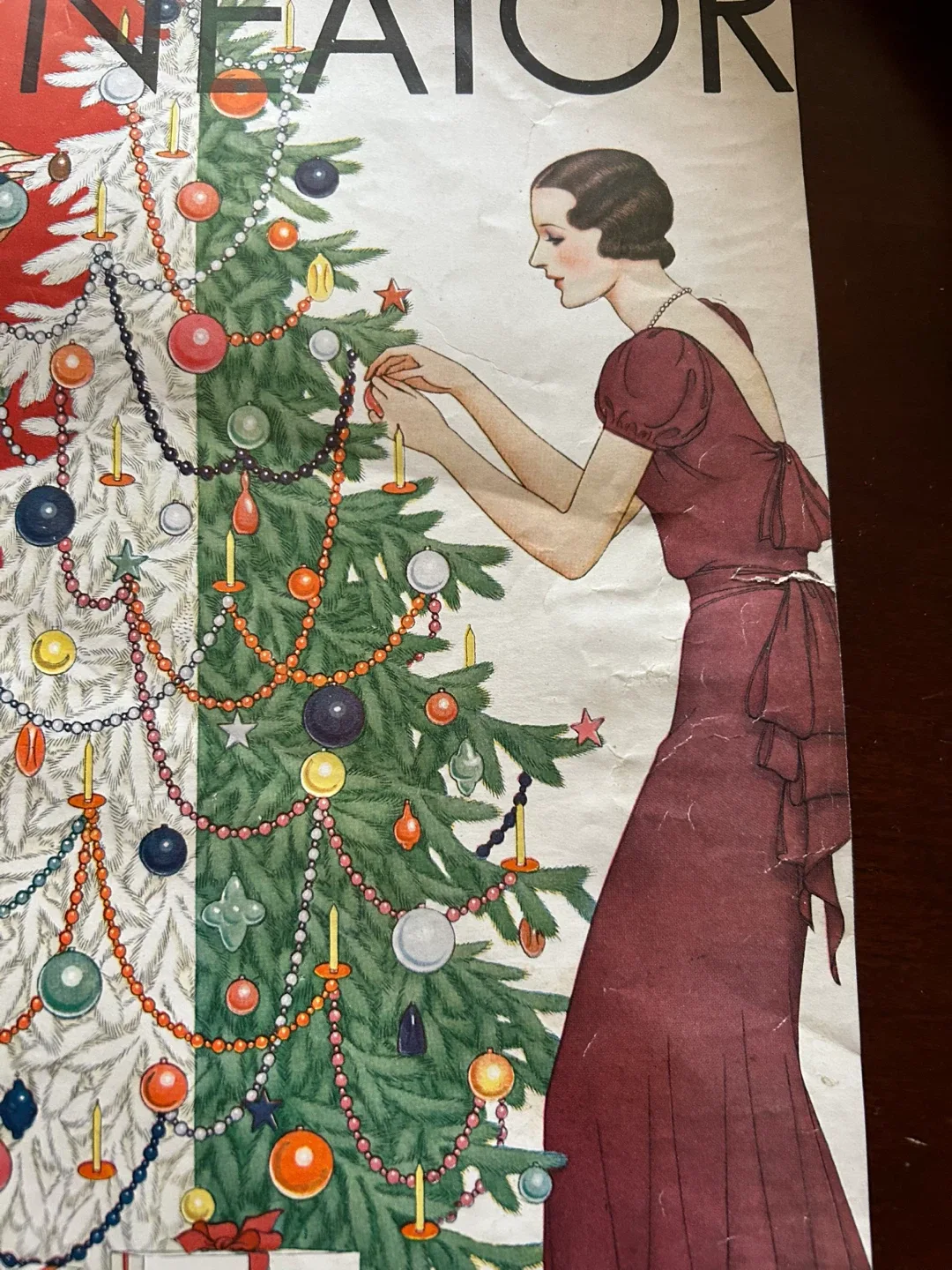 1931 art deco Xmas Christmas tree bulb mercury art vintage image indicator(3)