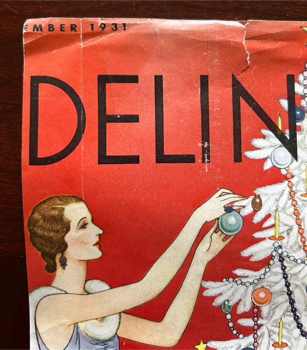 1931 art deco Xmas Christmas tree bulb mercury art vintage image indicator(4)