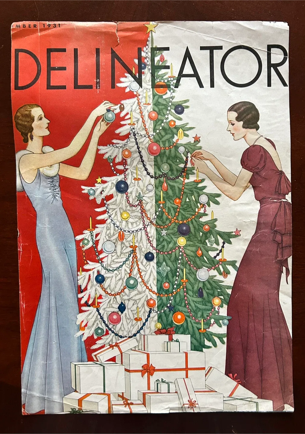 1931 art deco Xmas Christmas tree bulb mercury art vintage image indicator(7)