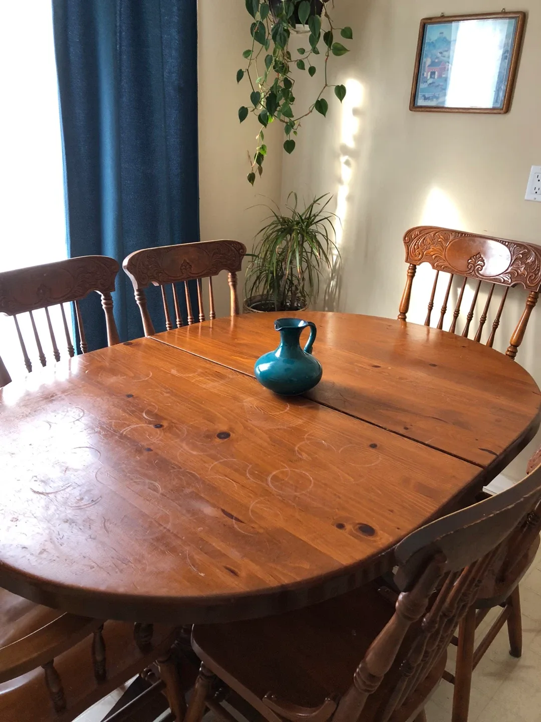 Wood Dining Table with 6 Chairs image indicator(3)
