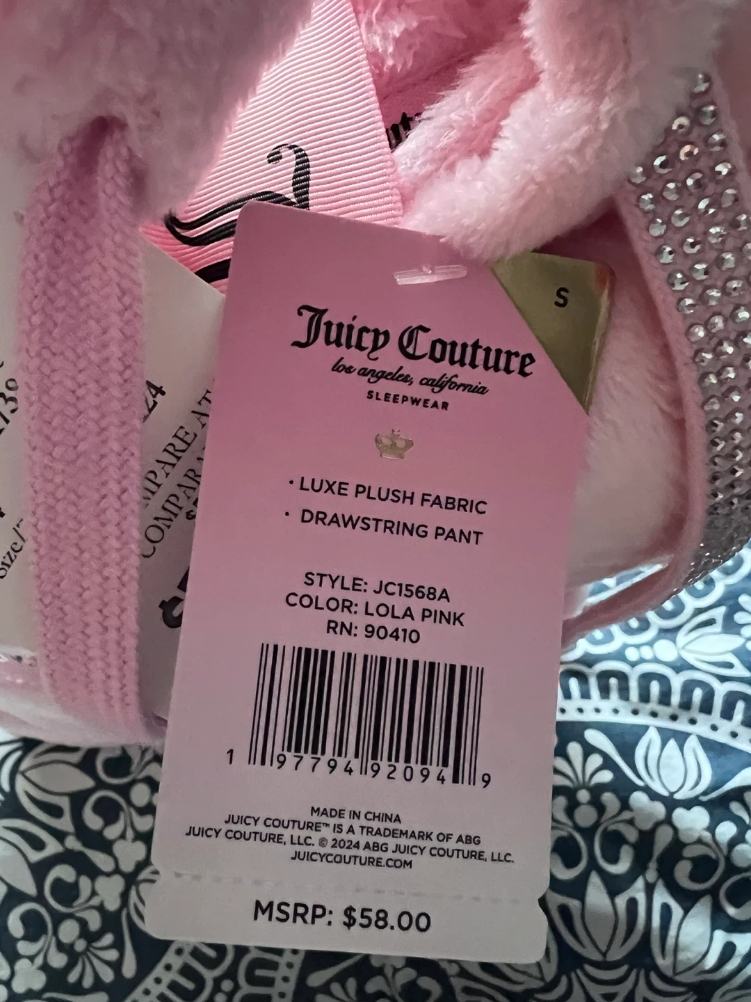 Juicy Couture Cozy PJ Set - Size Small - photo 3