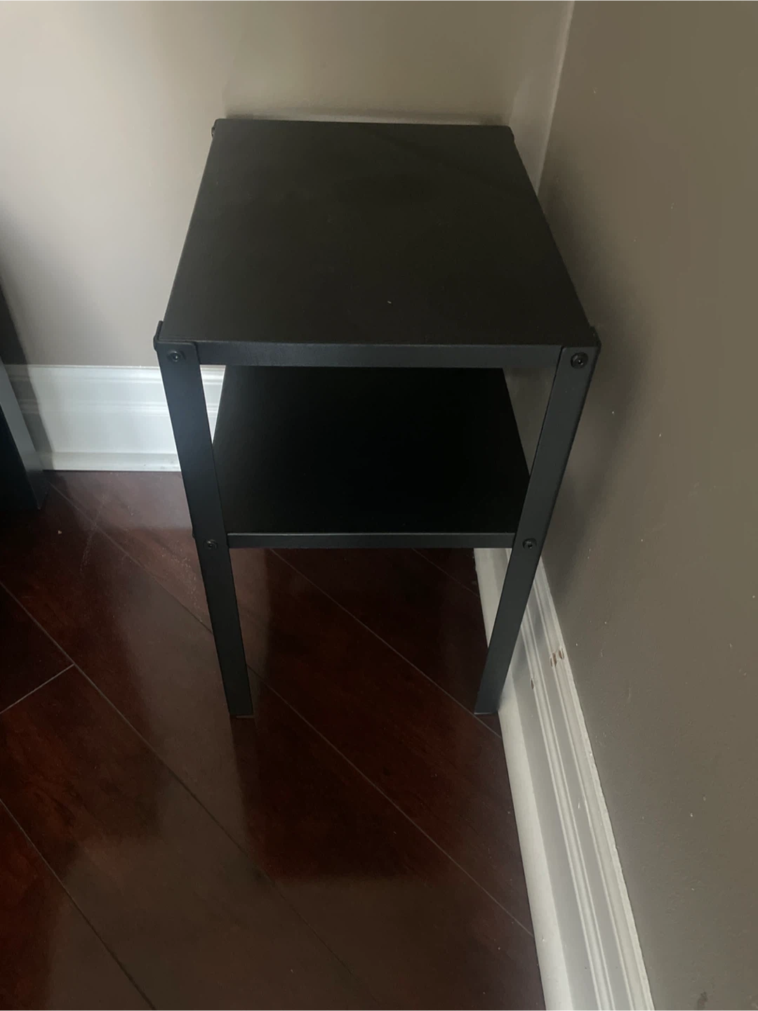 Black Side Table with Shelf