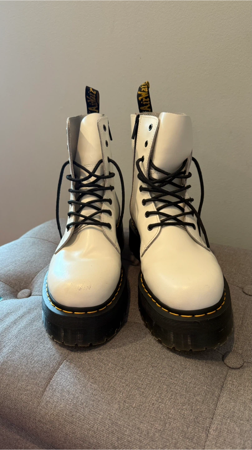 Dr. Martens Jadon White Platform Boots - US 13 - photo 5