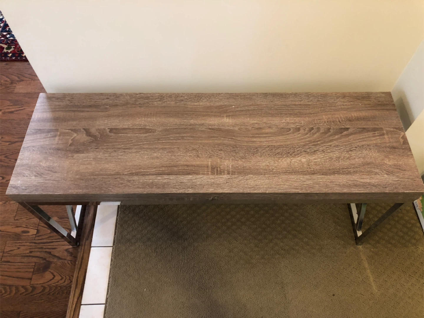 Wood & Chrome Console Table - photo 2
