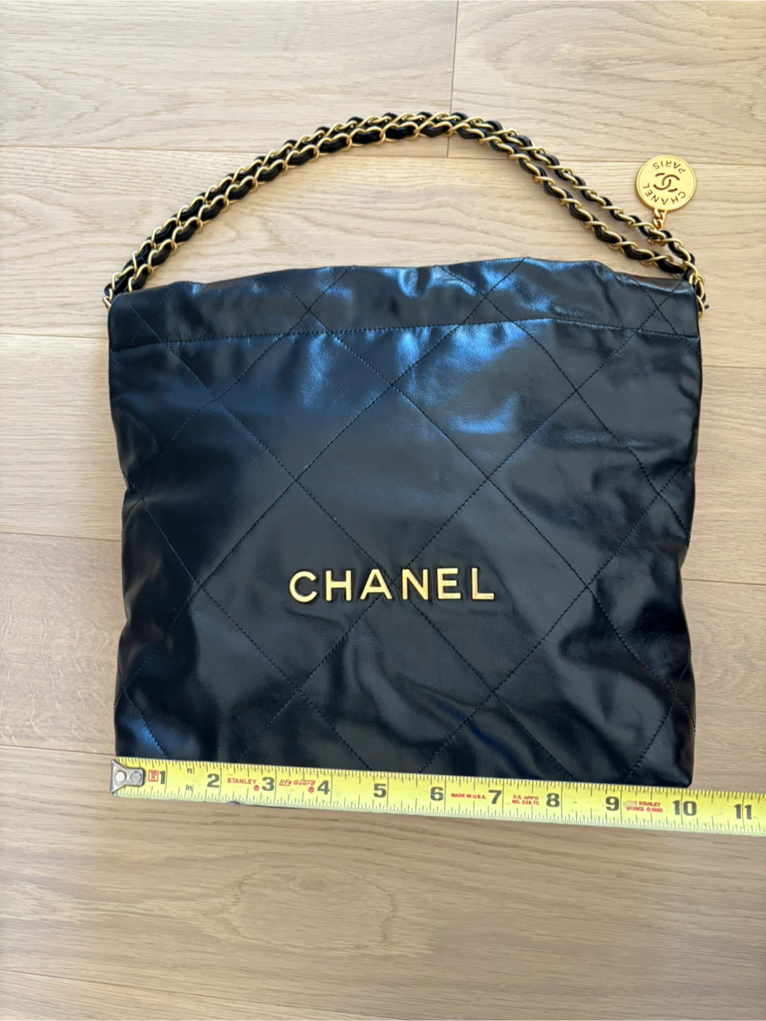 Chanel Style Black Leather Shoulder Bag