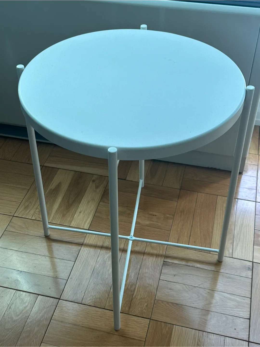 White Round Side Table