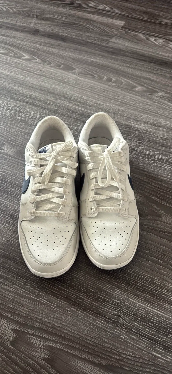 Nike Dunk Low White/Navy, Size 8.5 US