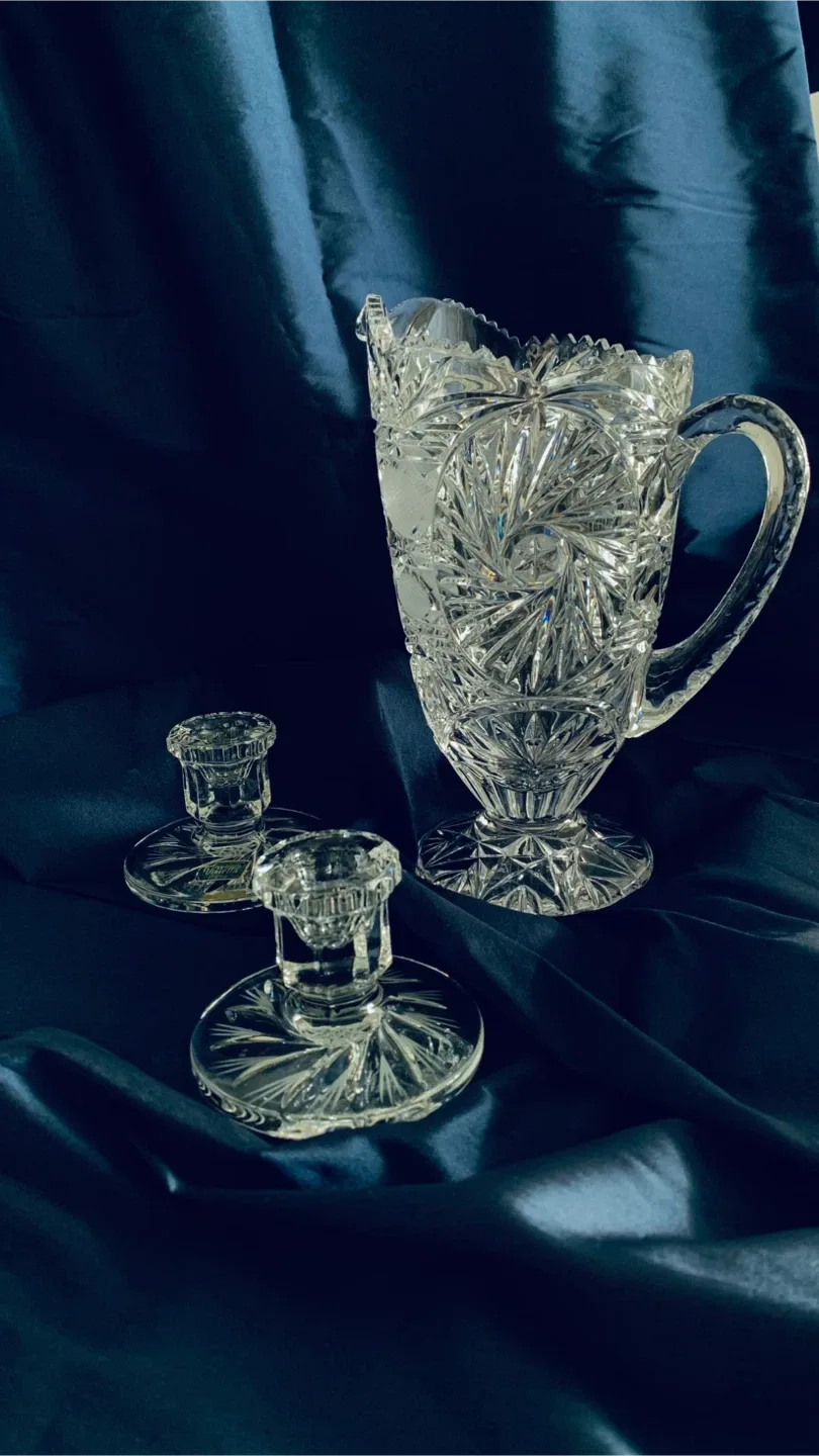 Anna Hutte Bleikristall Imperlux 10" Footed Crystal Pitcher image indicator(2)