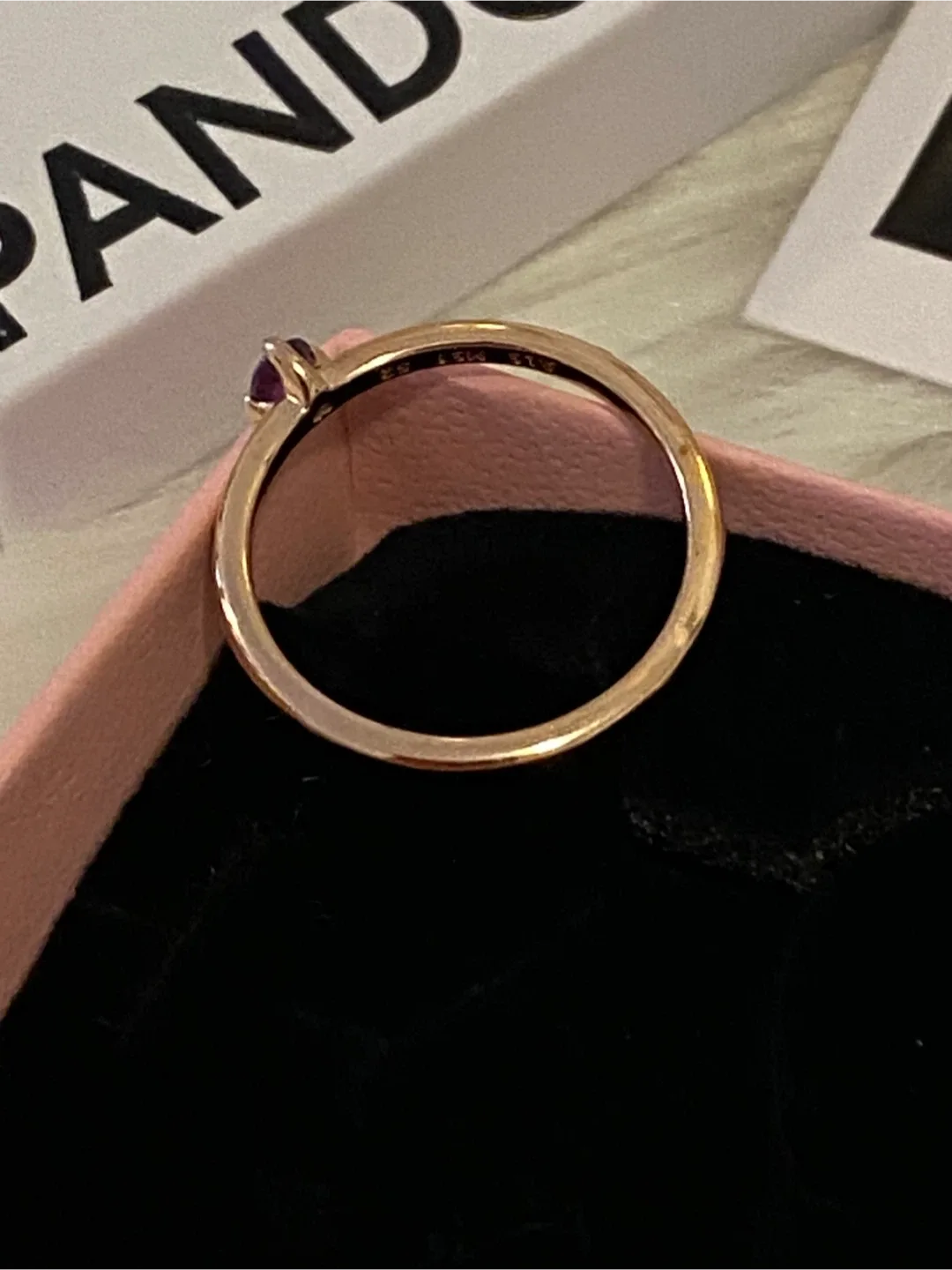 PRACTICALLY NEW- PANDORA Purple Solitaire Rose image indicator(6)
