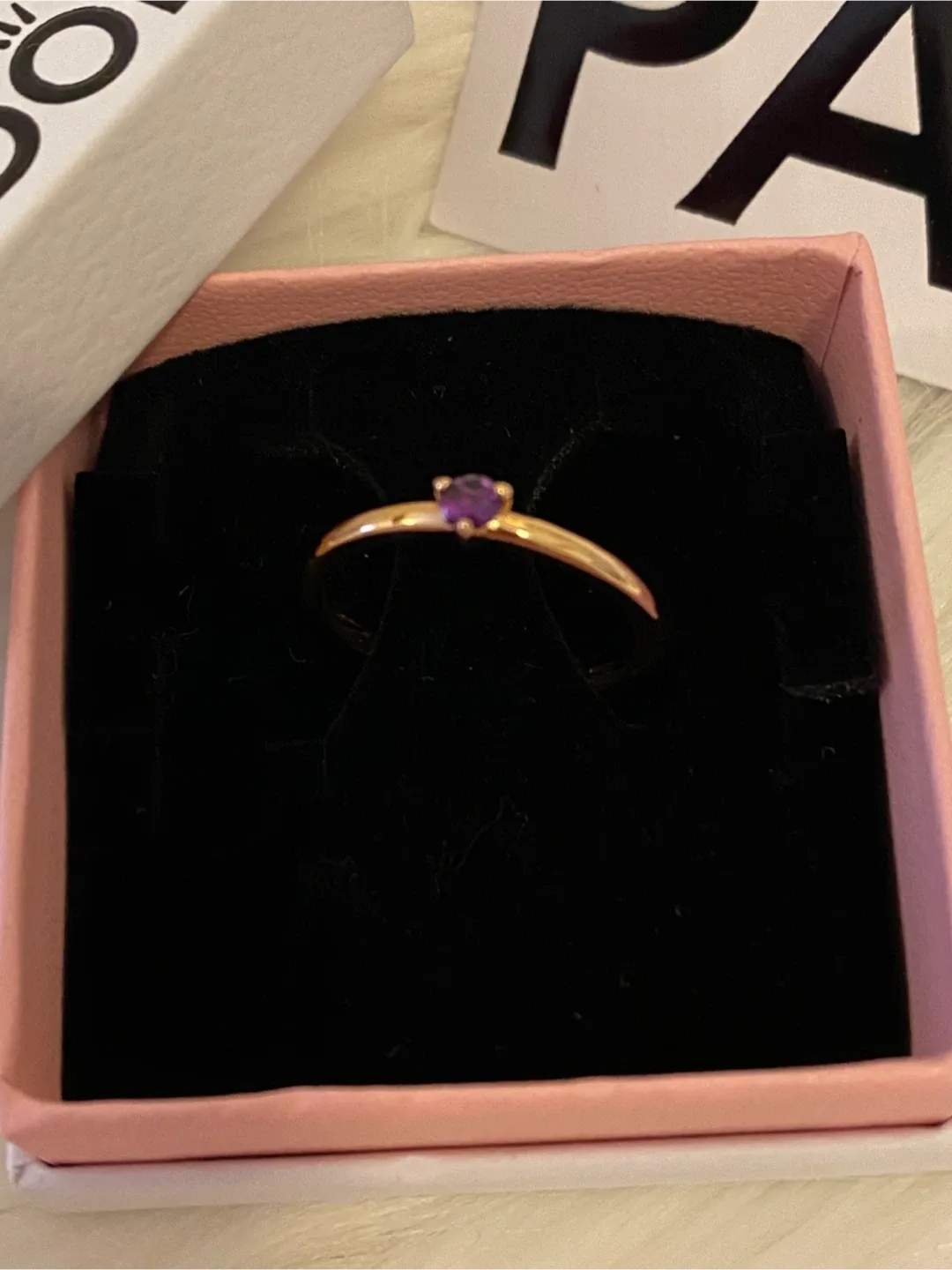 PRACTICALLY NEW- PANDORA Purple Solitaire Rose image indicator(7)