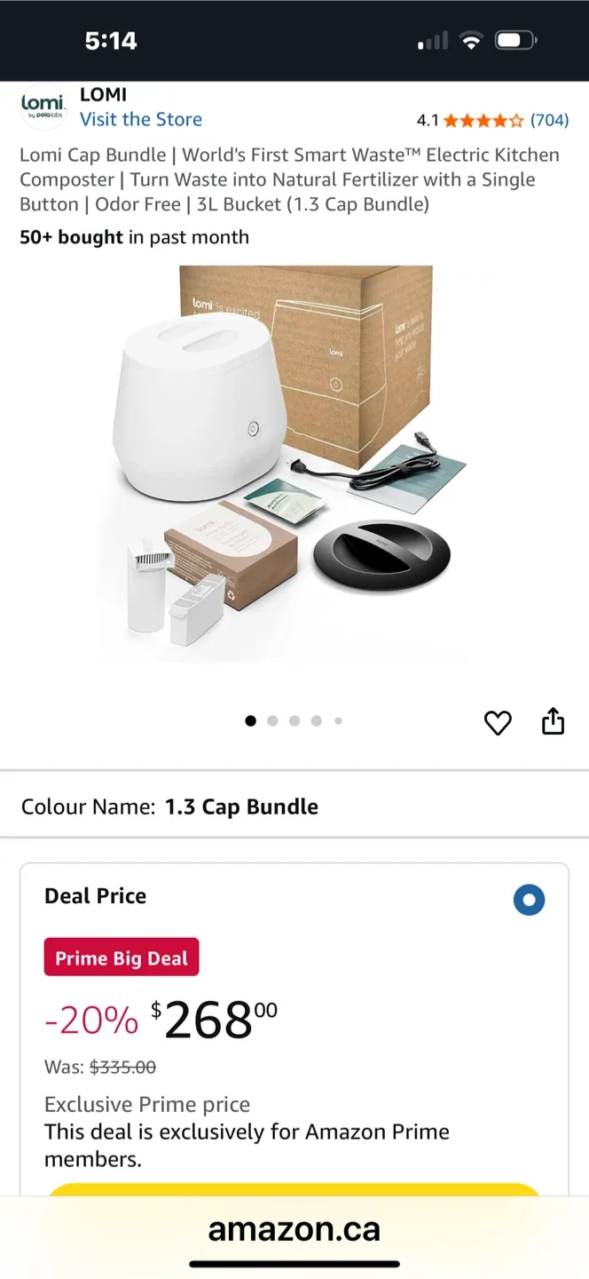 Lomi Cap Bundle Electric Kitchen Composter