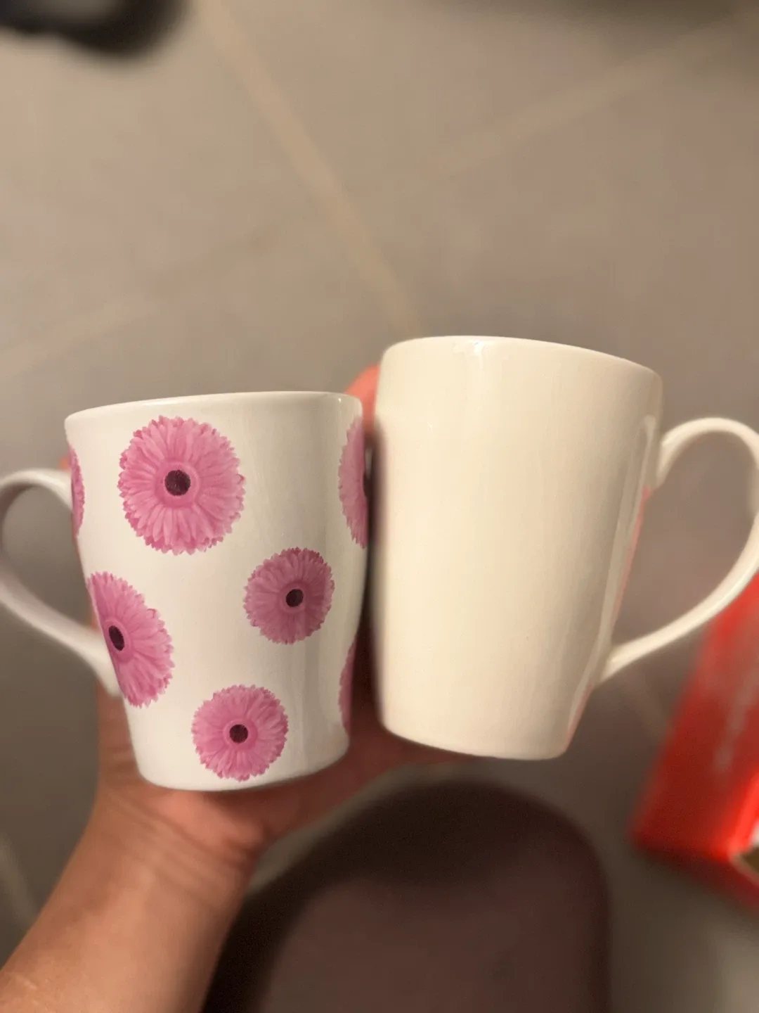 Mugs - Floral & Plain White