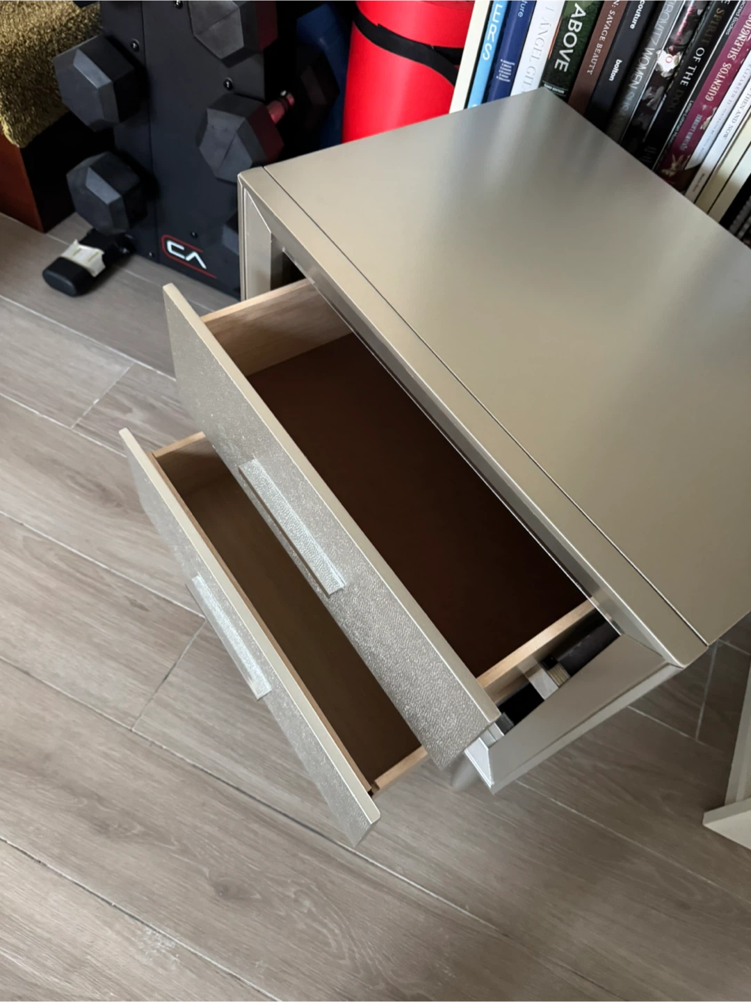 Silver Two-Drawer Nightstand - photo 5