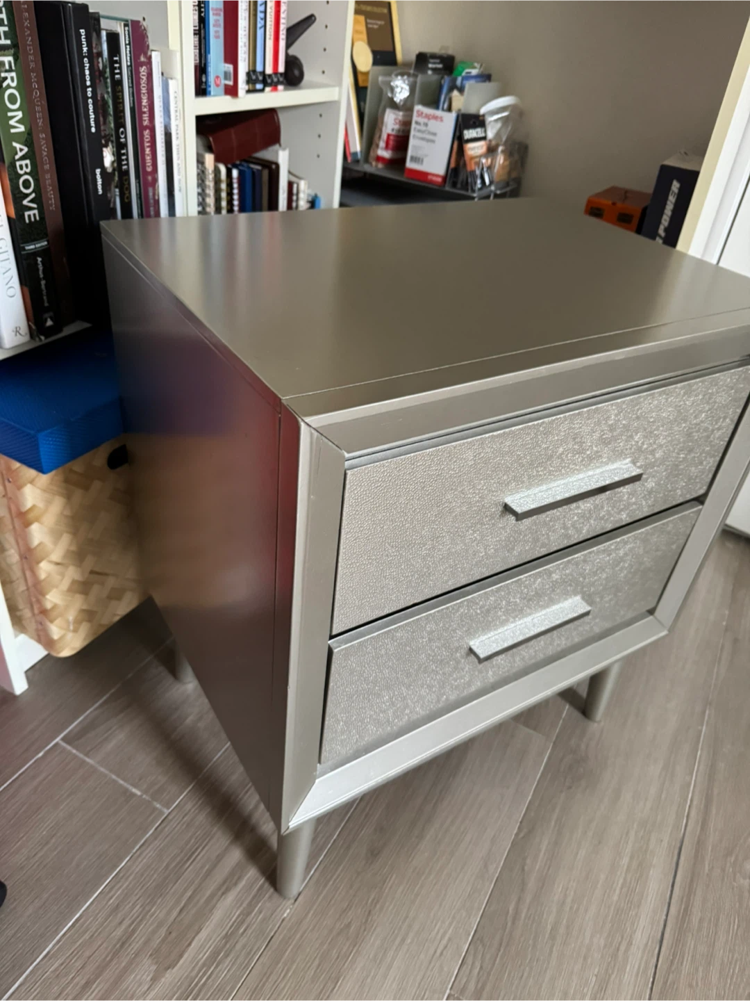 Silver Two-Drawer Nightstand - photo 3