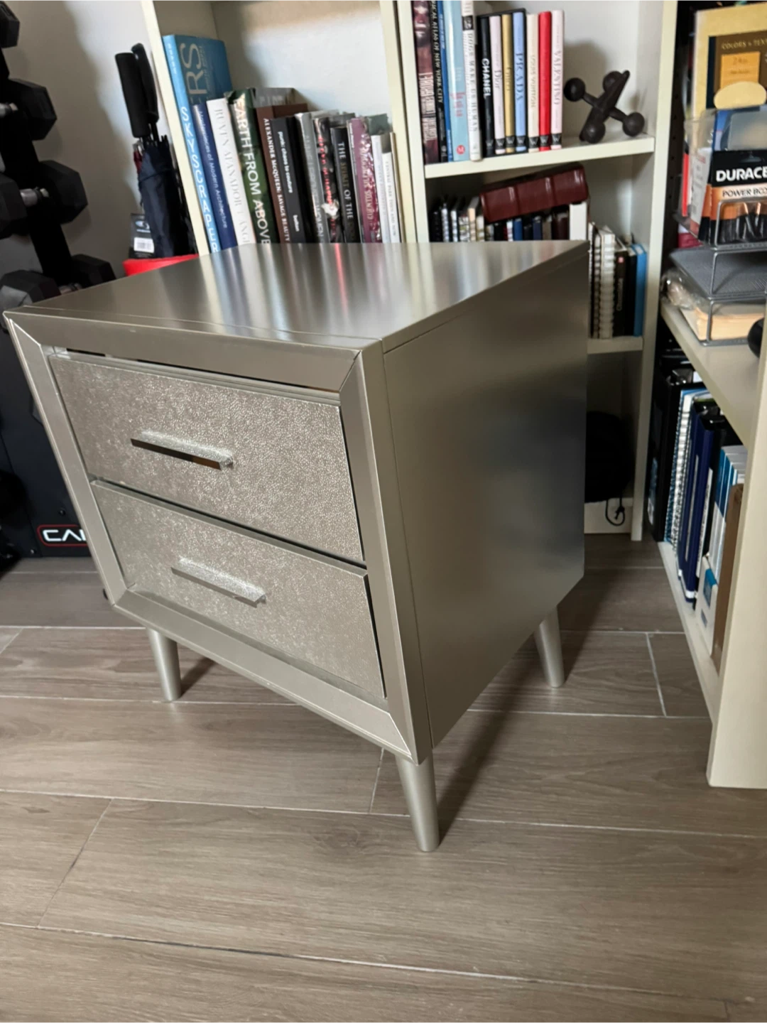 Silver Two-Drawer Nightstand - photo 4