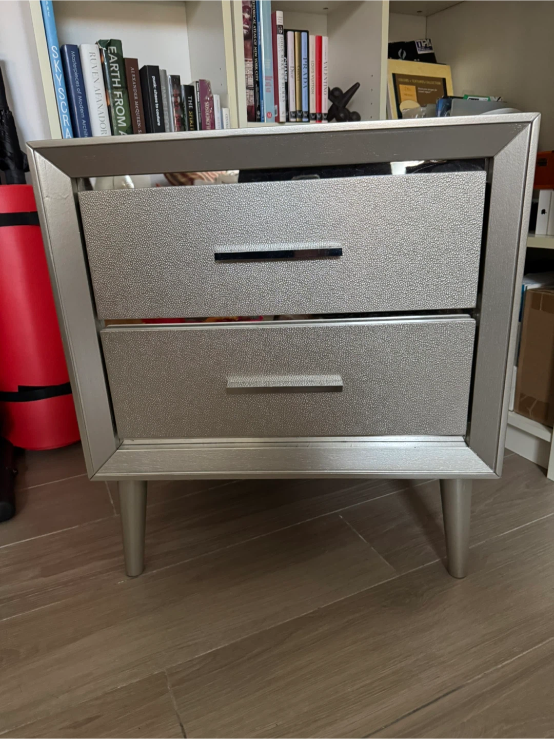 Silver Two-Drawer Nightstand - photo 2