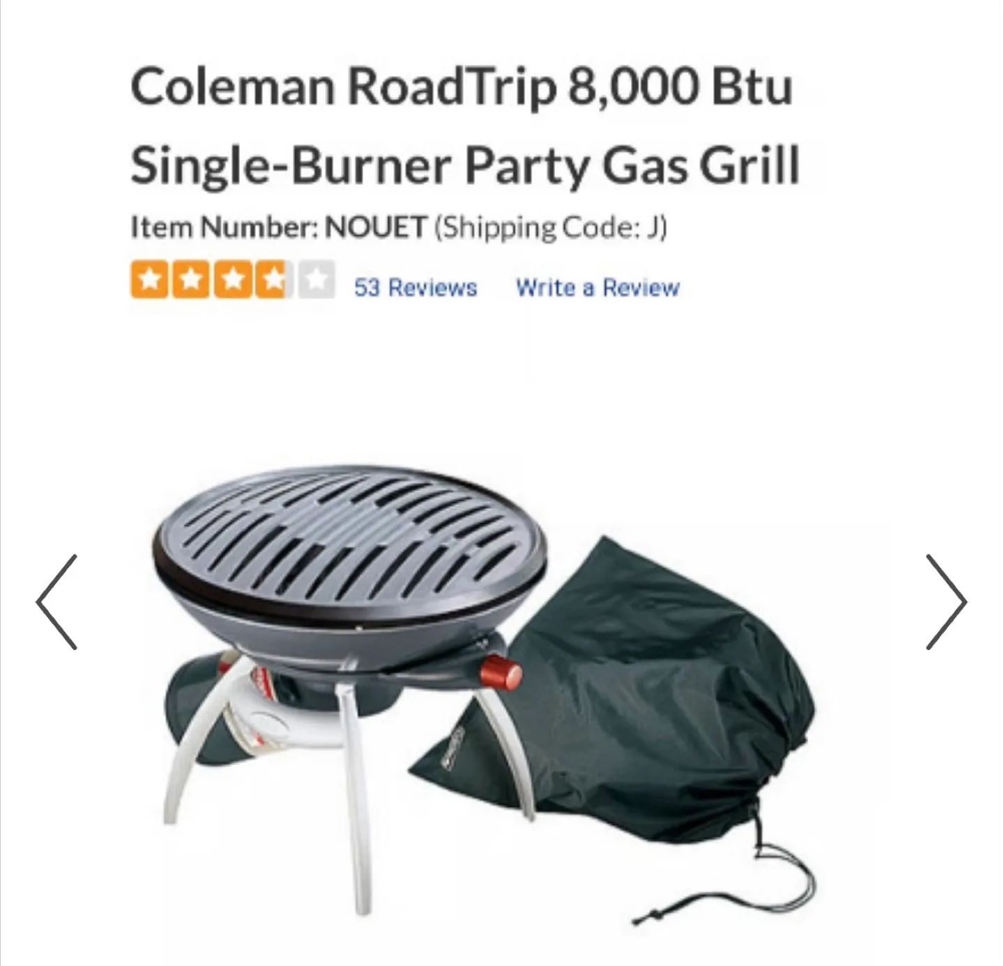 Coleman RoadTrip 8,000 BTU Single-Burner Gas Grill