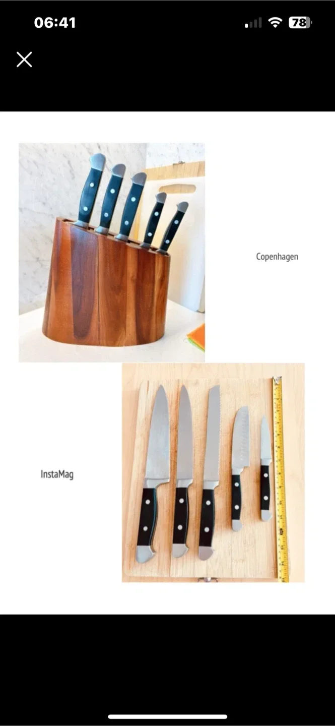 Copenhagen 6-Piece Knife Set with Wood Block