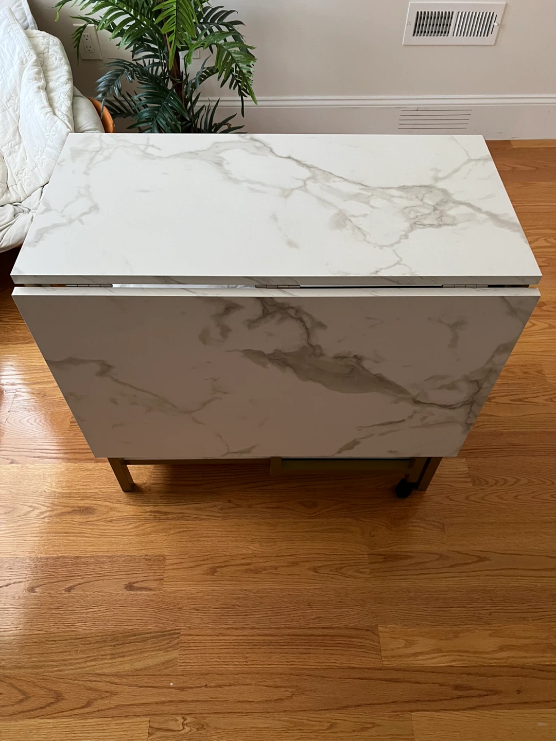 White Marble Folding Dining Table - photo 2