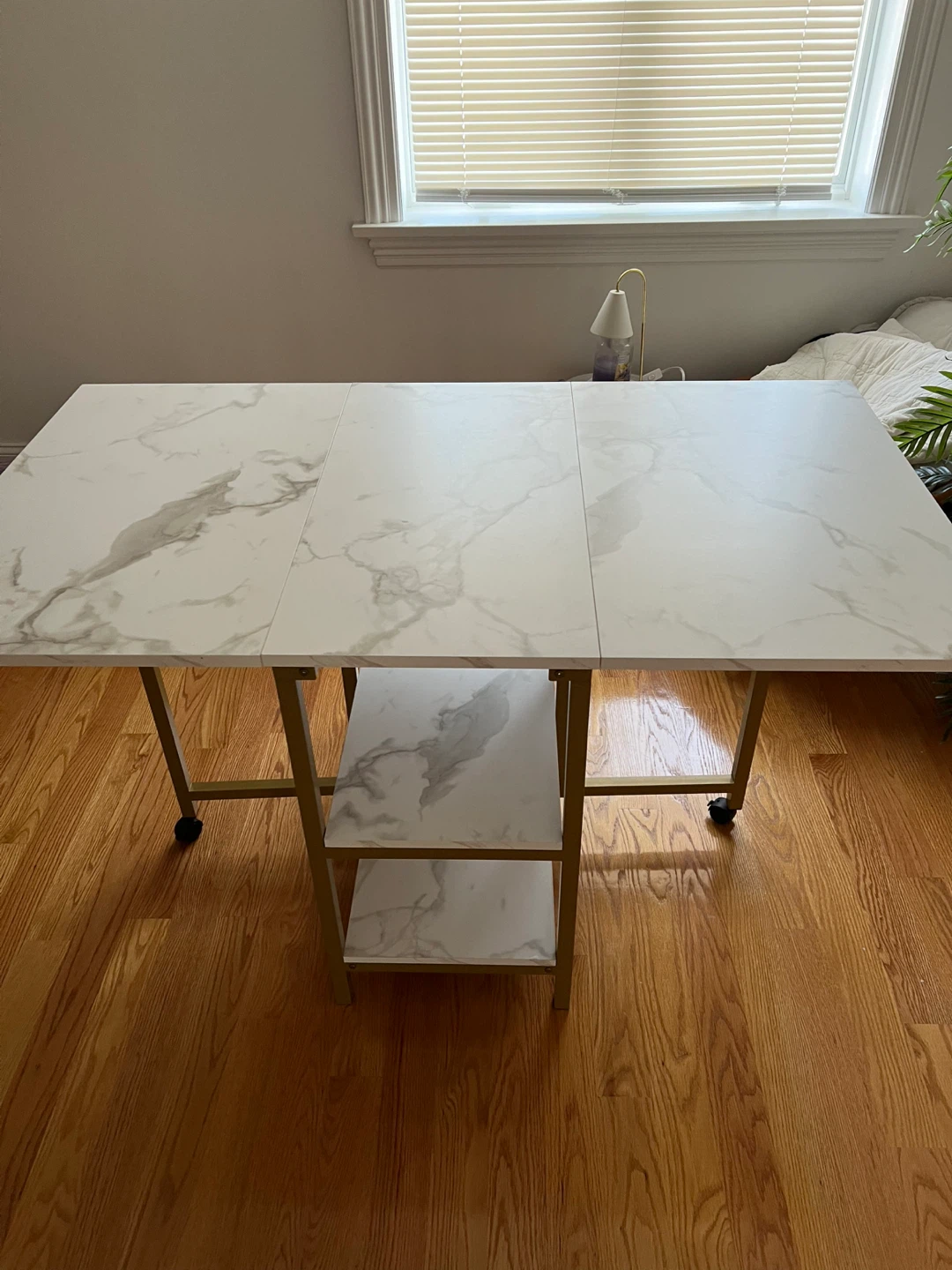 White Marble Folding Dining Table