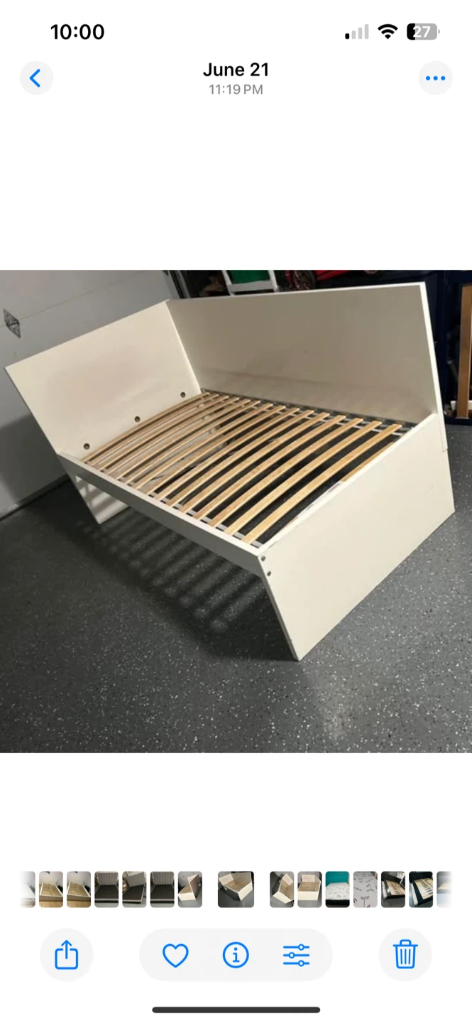 Twin White Bed Frame - photo 3