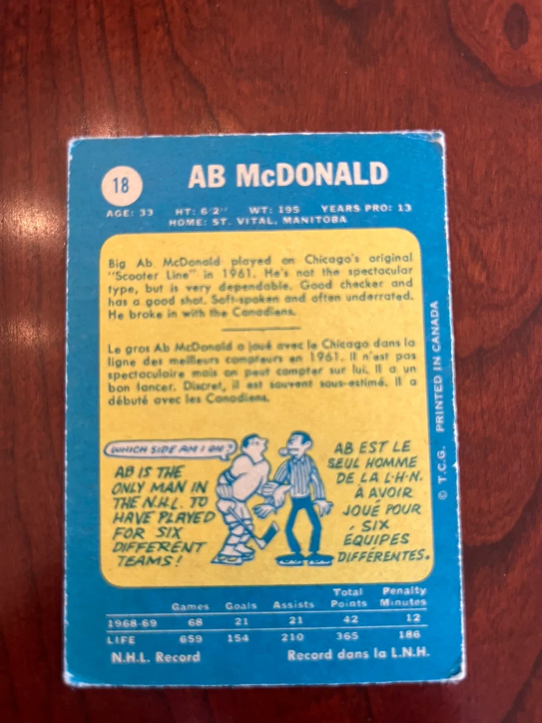 1969-70 O-Pee-Chee #18 Ab McDonald - St. Louis Blues image indicator(2)