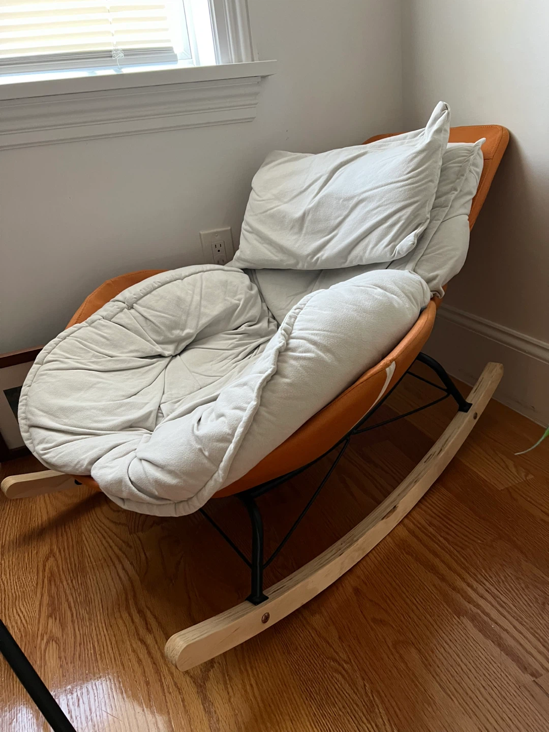Orange Rocking Chair with Ottoman - photo 2