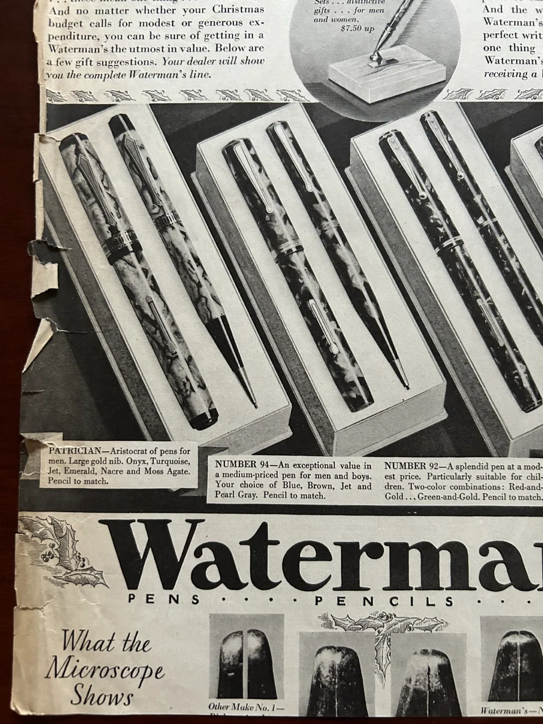 Waterman's pen fountain vintage antique ad 1920s 1930s art image indicator(2)