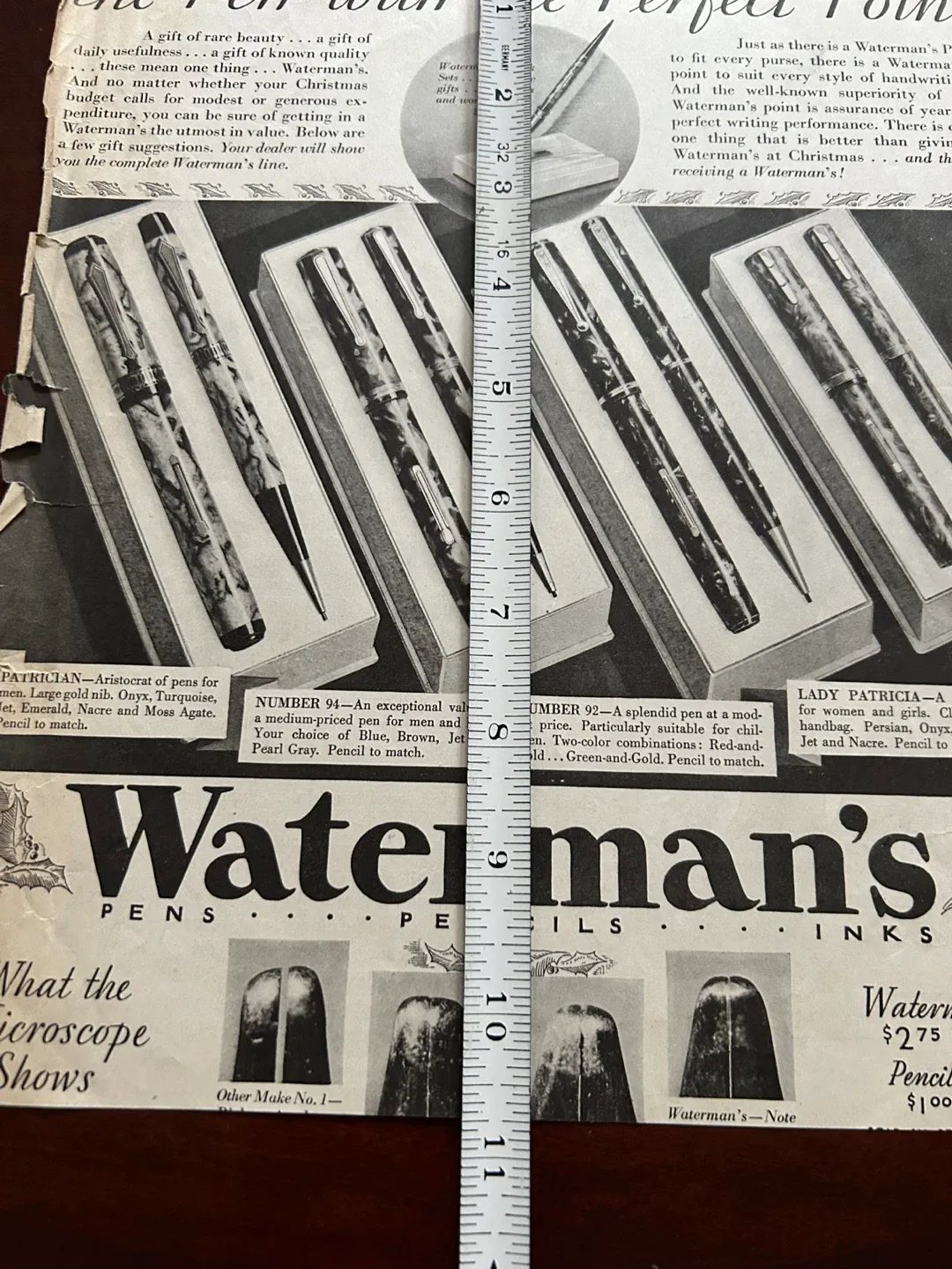 Waterman's pen fountain vintage antique ad 1920s 1930s art image indicator(4)
