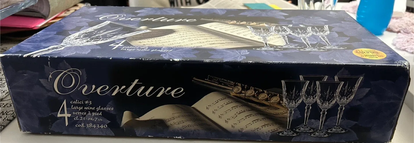 Overture 4 Large Wine Glasses - New in Box! image indicator(3)