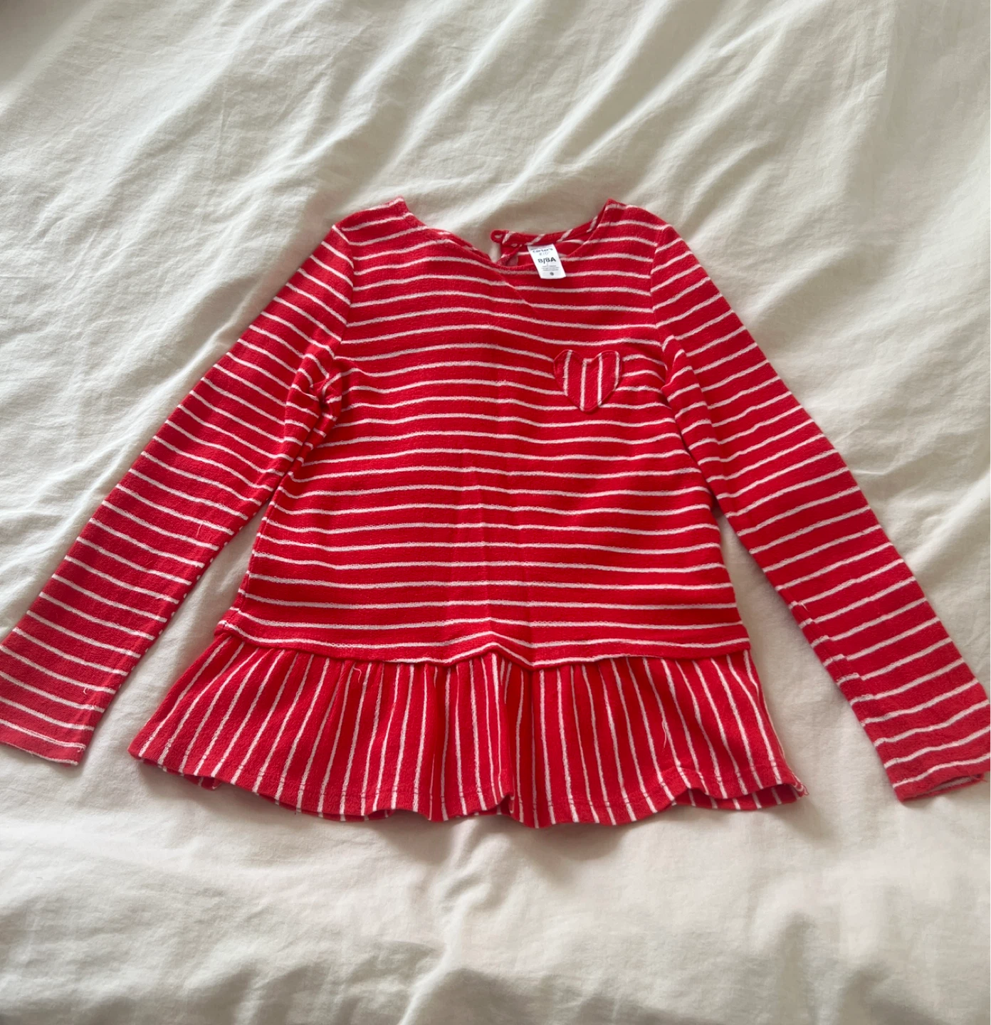 Carter's Red Striped Top - Size 8