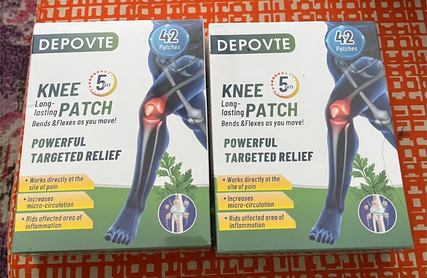 NEW Depovte Knee Therapy Patches (42 Patches)