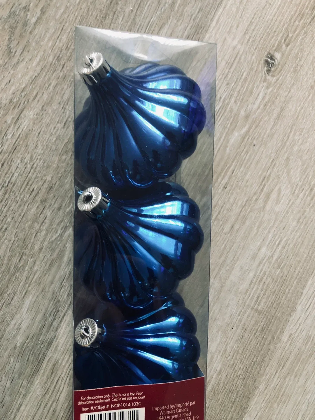 Holiday Time Blue Christmas Ornaments, New image indicator(4)