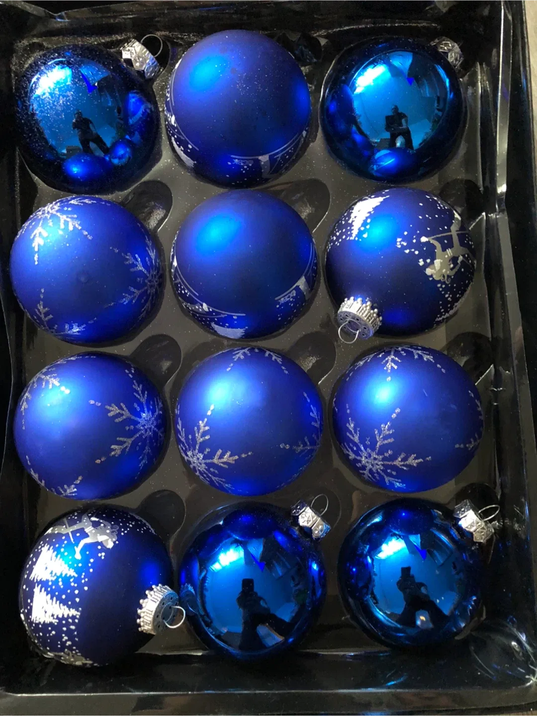 Holiday Time Blue Christmas Ornaments, New image indicator(2)