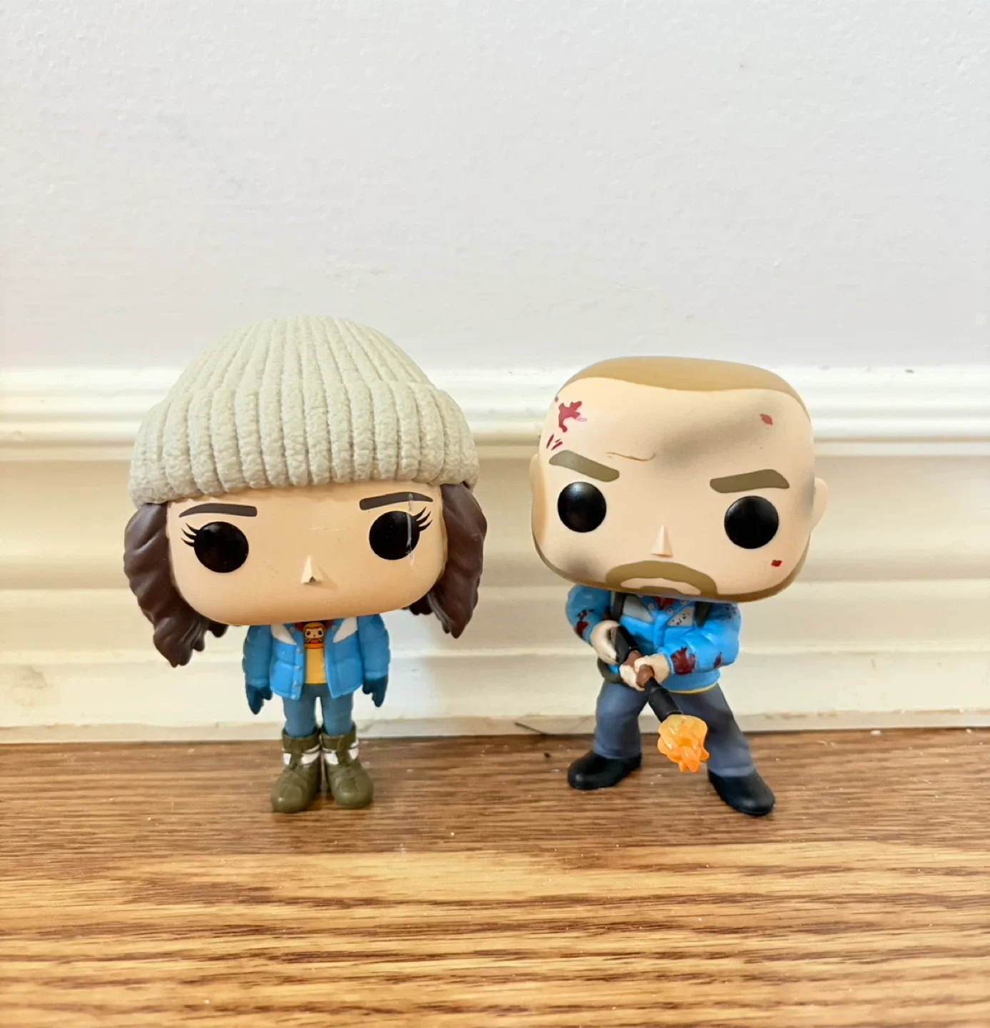 Stranger Things Funko Pops, Joyce & Hopper, not in the box.