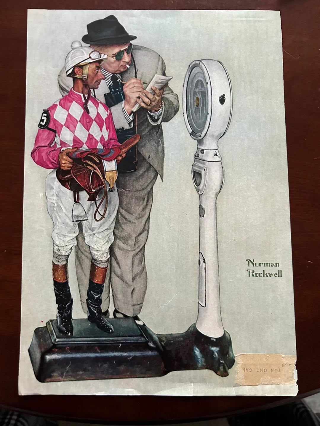 Weighing In (The Jockey) Norman Rockwell horse racing ad art