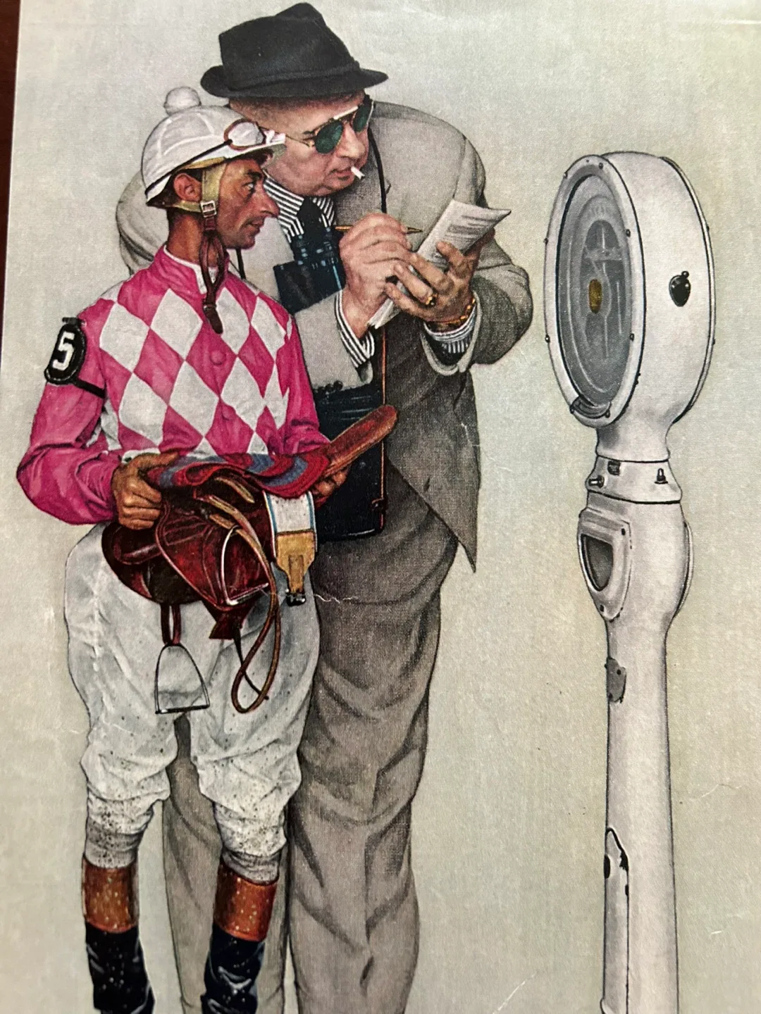 Weighing In (The Jockey) Norman Rockwell horse racing ad art image indicator(3)
