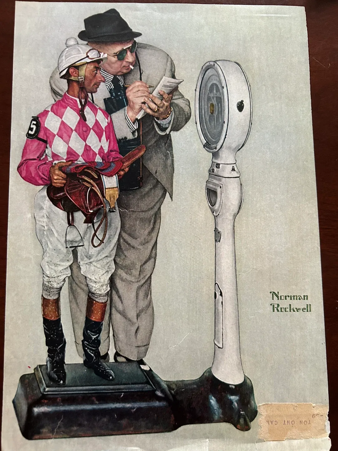 Weighing In (The Jockey) Norman Rockwell horse racing ad art image indicator(7)