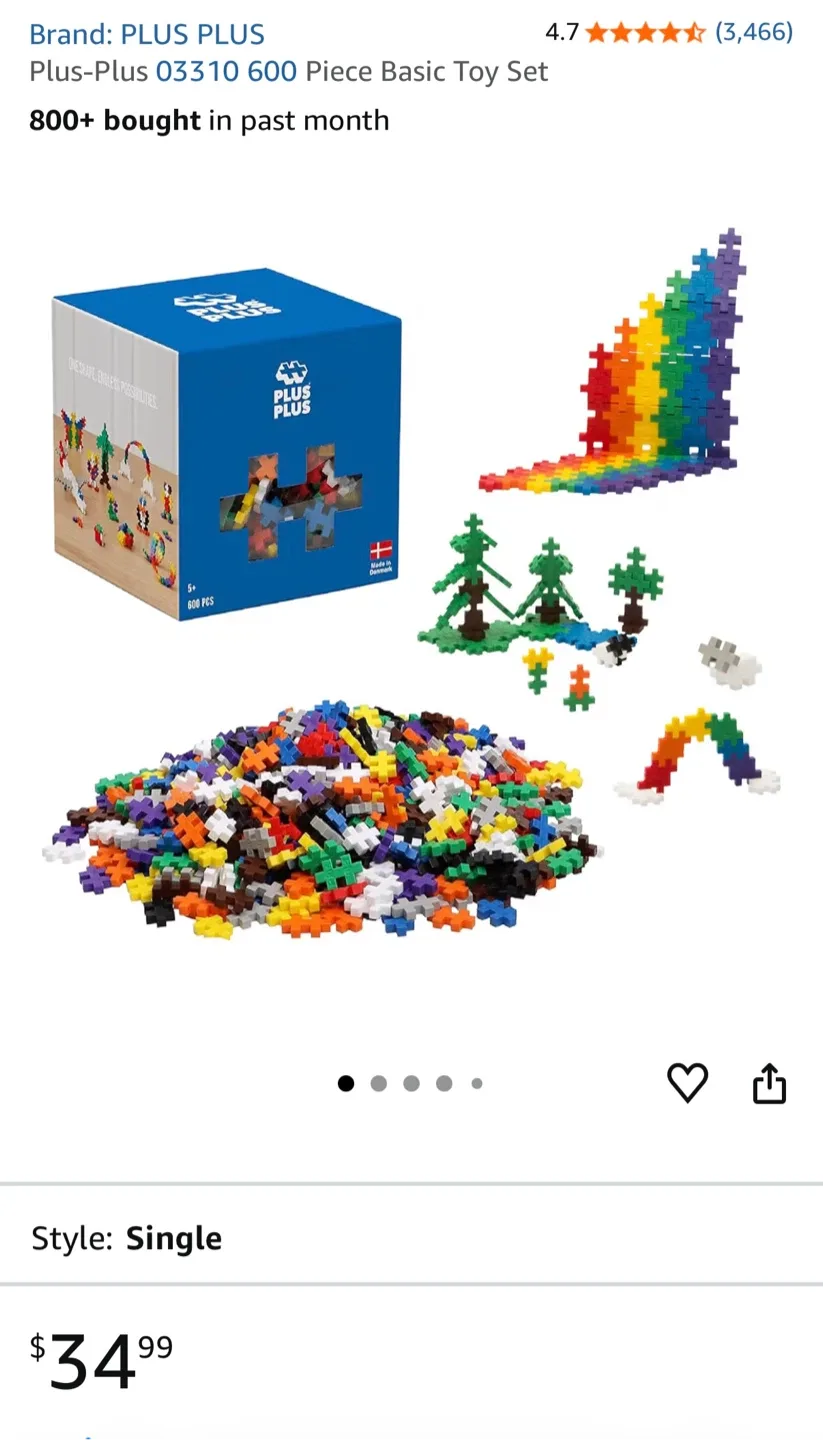 Plus-Plus 600 Piece Basic Toy Set