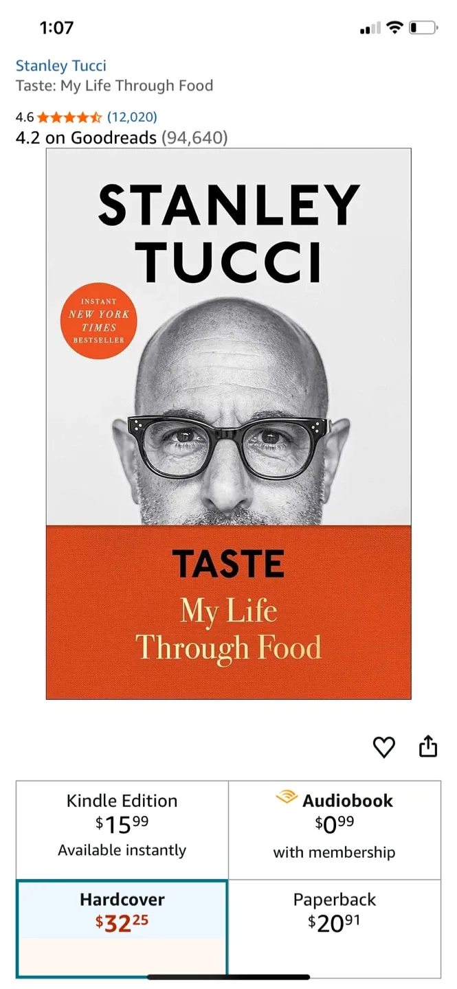 Stanley Tucci's "Taste: My Life Through Food" Book