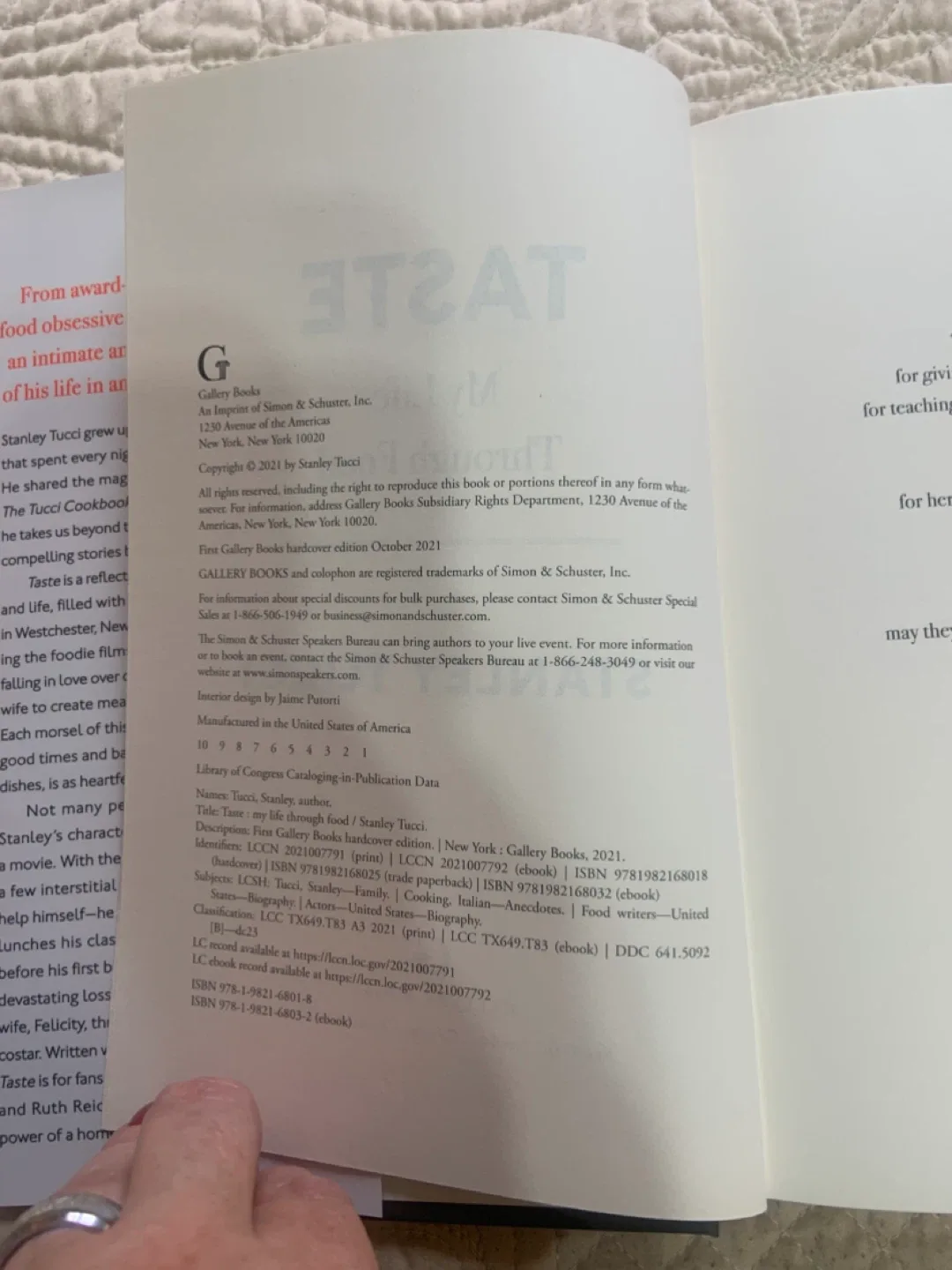 Stanley Tucci's "Taste: My Life Through Food" Book image indicator(9)