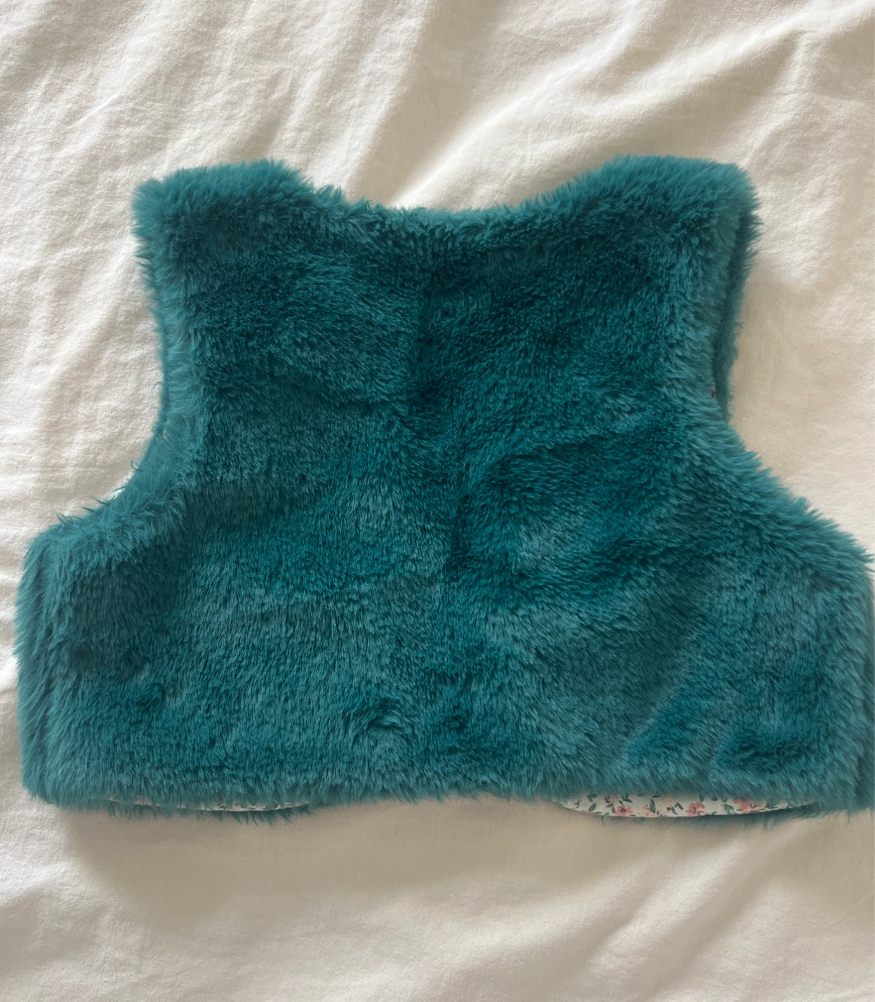 Girls Faux Fur Vest - Teal  XS 4yrs - photo 2